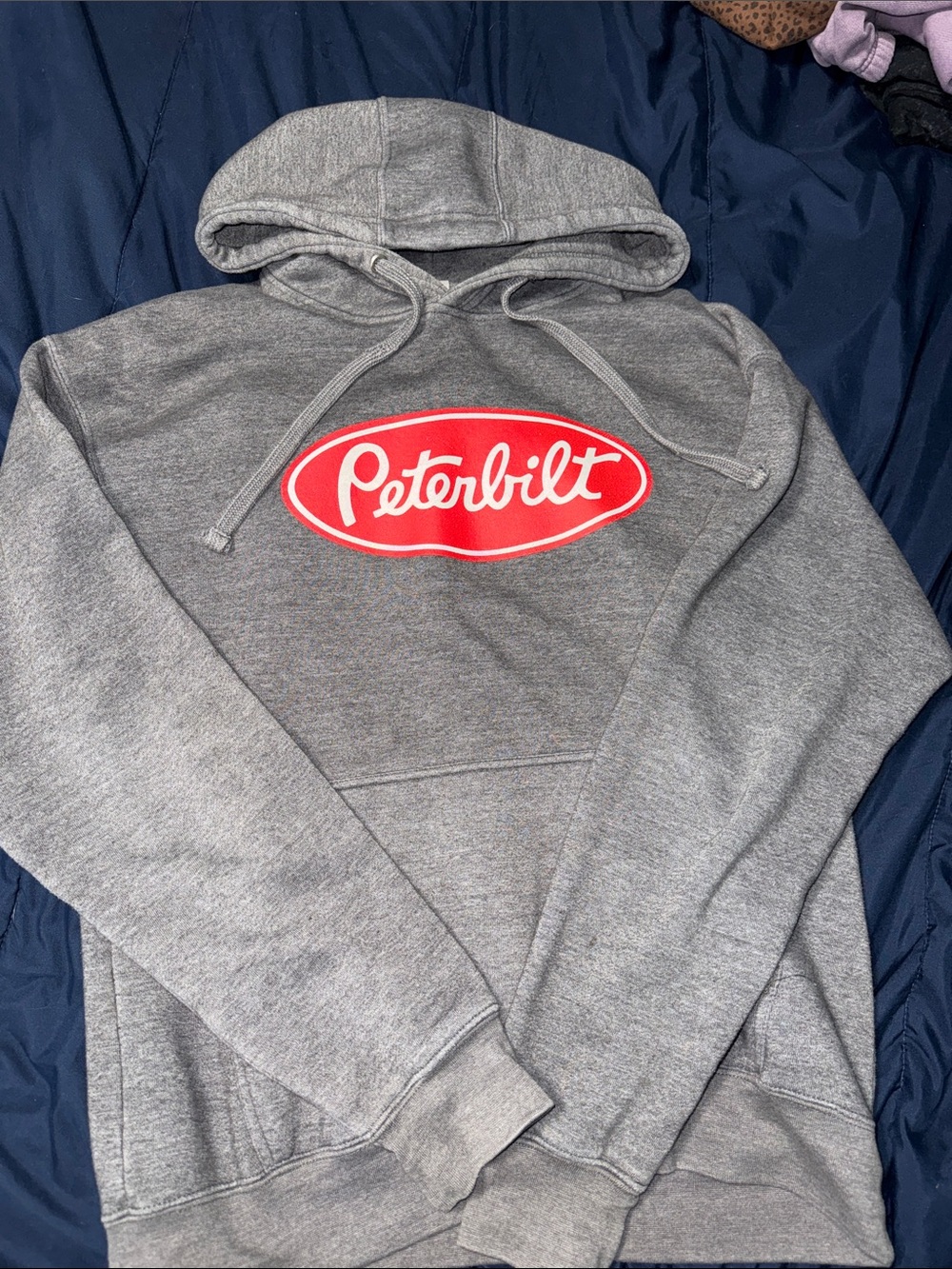Men's Gray Zip-Up Hoodie with Red Logo